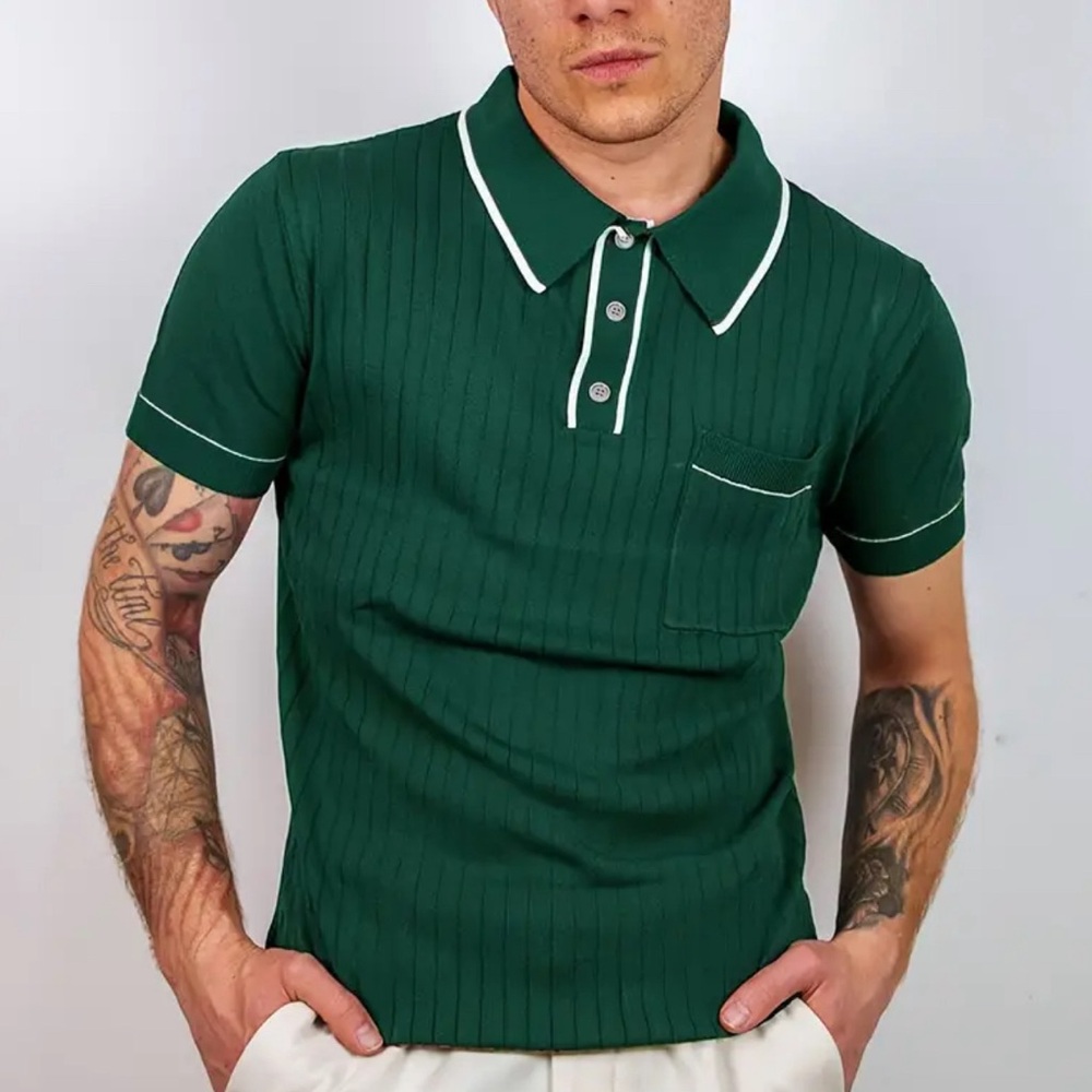 Green Sweater Polo / Knit Polo